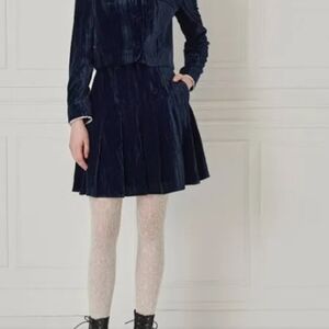 SIMONS BLUE VELVET SKIRT SIZE X SMALL